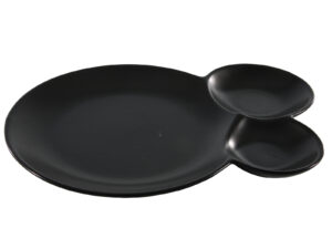 Porcelanowy połmisek do dipów CZARNY 28x20 cm Porcelain dip dish BLACK 30X21 cm 24304408