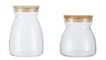 MPL szklane pojemniki 0,6 i 1l kpl bambus pokrywka MPL Glass container bamboo lid barrel set 2 pcs