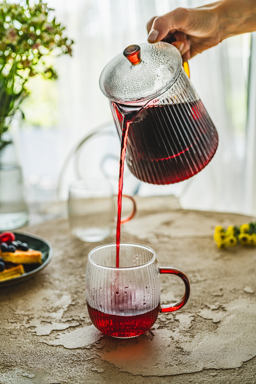 MPL czajnik JUSTINE ze szklanym filtrem 1 BURSZTYN MPL borosilacate glass JUSTINE tea pot 1,0 L AMBER - obrazek 2