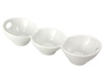 Porcelanowy połmisek do dipów 3 miski złączone Porcelain dip dish 3 bowls 24303072