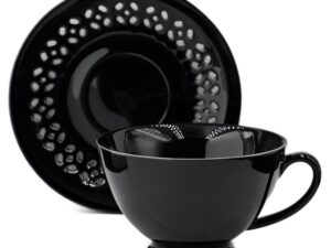 Bisette CZARNY B ceramiczna filiżanka 260 ml  Bisette BLACK B ceramic CUP 260 ml with saucer