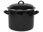 Emaliowany CZARNY garnek wysoki 24 cm Enamel pot 24 cm black high 25030152