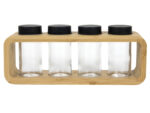 Bamboo serie 4 spice jars on holder 24501555 Bamboo serie 4 spice jars on holder 24501555