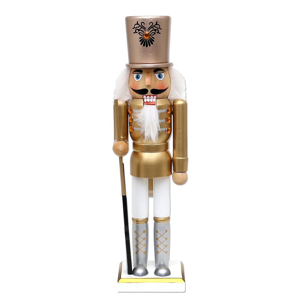 Deco figurka dziadek do orzechów złoty/srebrny30cm Wooden Nutcracker gold/silver XL 30 cm 521769 - obrazek 4