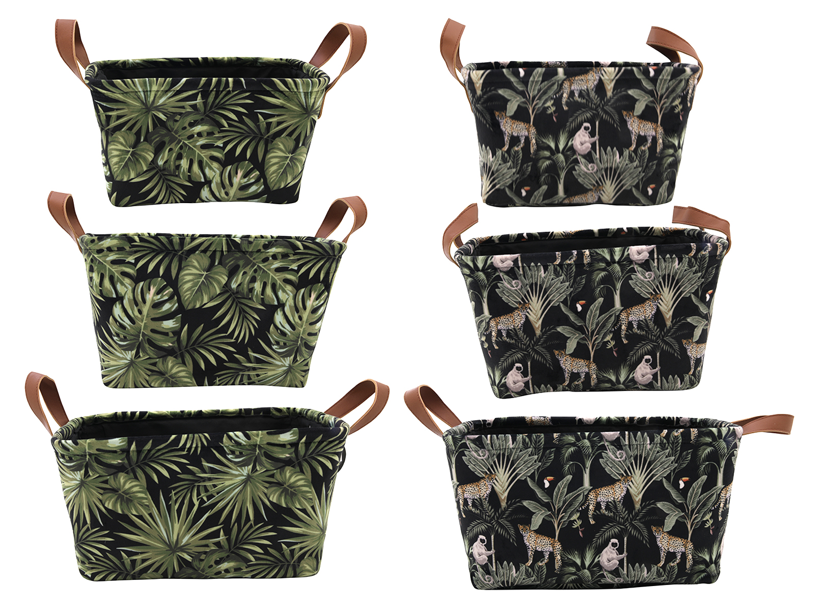 TROPICAL zestaw 3 koszyków poliestrowych TROPICAL LEAF line 3 pcs basket set 23762402