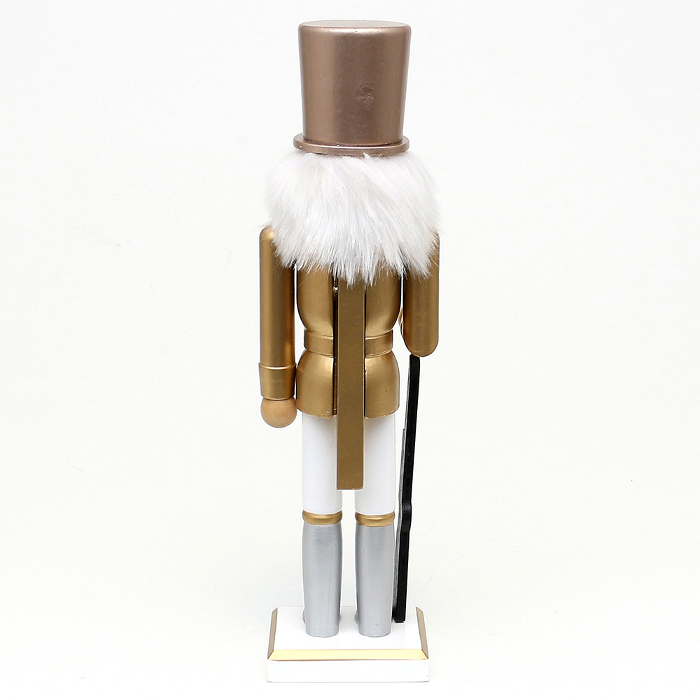 Deco figurka dziadek do orzechów złoty/srebrny30cm Wooden Nutcracker gold/silver XL 30 cm 521769 - obrazek 5