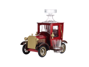 MPL Szklana karafka na stojaku AUTO klasyk BRĄZ MPL Glass decanter CAR classic BROWN with glasses