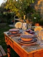 Ceramiczna linia FIRE zestaw obiadowy 18 el RÓŻ Ceramic FIRE line dinner set PINK 24327377