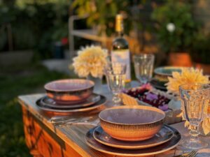 Ceramiczna linia FIRE zestaw obiadowy 18 el RÓŻ Ceramic FIRE line dinner set PINK 24327377