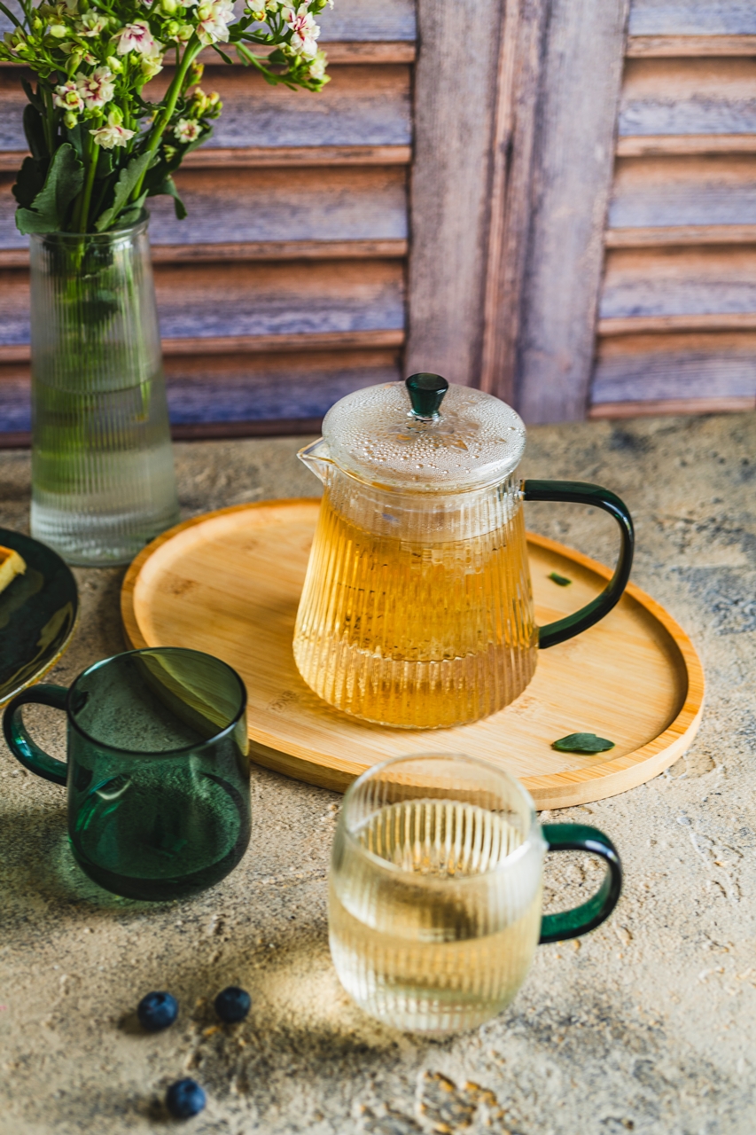 MPL czajnik JUSTINE ze szklanym filtrem 1L ZIELEŃ MPL borosilacate glass JUSTINE tea pot 1,0 L GREEN - obrazek 4