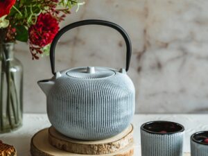 Żeliwny dzbanek 1L SEBASTIANO biały Cast Iron Teapot 1L SEBASTIANO white