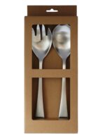 Stalowe sztućce zestaw do sałatek 2 el SREBRNY Cutlery SALAD SPOON set 2 pcs SILVER