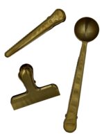 Gadget zestaw klipsów do kawy powłoka kolor złoty Gadget coffe bag clips 3 pcs gold coating 22082536