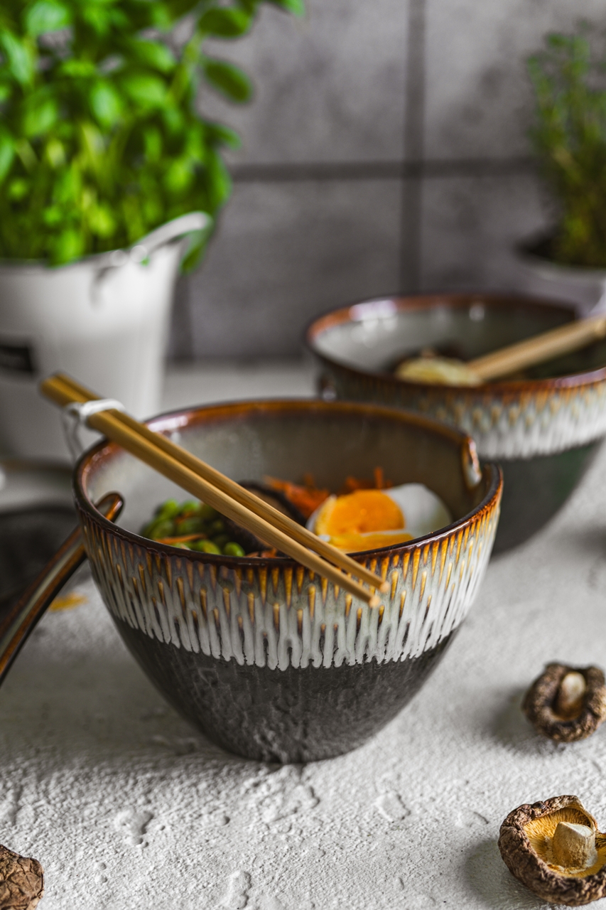 Ceramiczna linia OMBRES miska do makaronow ramenu OMBRES line noodle ramen bowl 700ml - obrazek 3