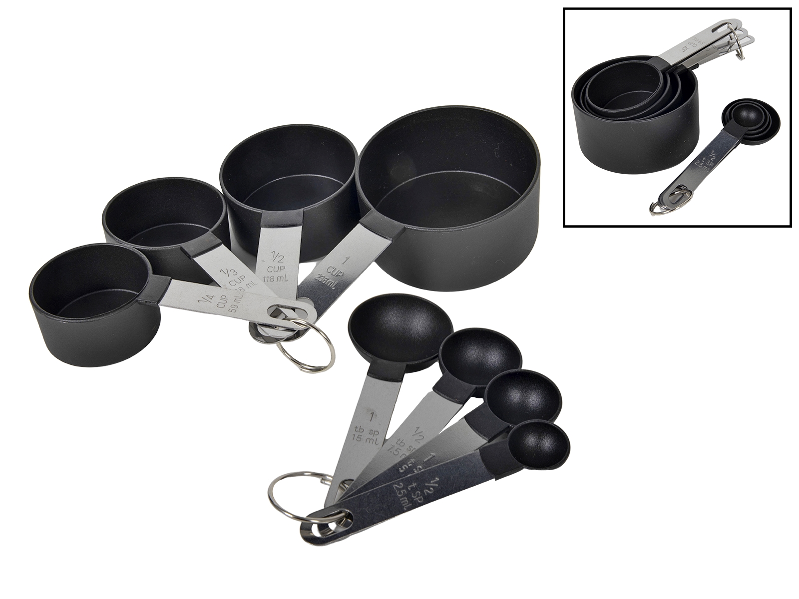 Gadget zestaw miarka kuchenna 4 in 1 DUŻY ZESTAW Gadget measuring cups/spoons ss/pp 22274414