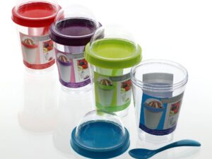 Plastikowy pojemnk na jogurt + pojemnik na mussli Plastic container for yoghurt 24531913