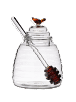 MPL Szklany  pojemnik na miód PSZCZÓŁKA AMBER MPL Borosilicate glass honey pot with AMBER BEE