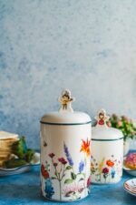 PAN KWIATEK ceramiczny pojemnik 16 cm MR FLOWER ceramic jar h16cm decal