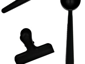 Gadget zestaw klipsów do kawy i miarka kolor czarn Gadget coffe bag clip 3 pcs black coating 22082540
