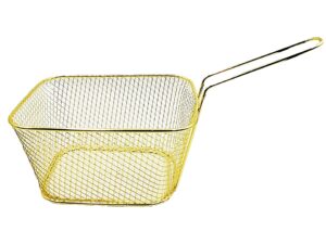 Stalowy koszyk z rączką do serw frytek DUŻY ZŁOTY Stainless French BIG fries basket GOLD 22275610