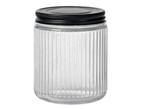 PARTY CZARNY I PASKI szklany słoik do przechowywan Glass BLACK and STRIPES stor jar o9x11cm 23468665