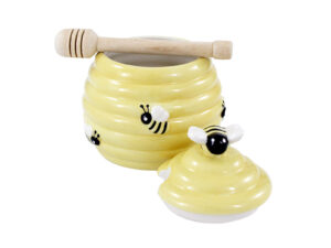 Ceramiczny pojemnik na MIÓD z drew. łyżeczką Ceramic HONEY POT with wooden spoon 24306195