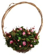 Dekoracyjny koszyk ozdobny kwiaty/jajka CECR039 Deco Wicker basket with ROSES