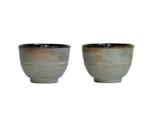 Żeliwne czarki do herbaty zestaw 2 szt ONE miętowe Cast iron japanese cups set of 2 pcs ONE MINT