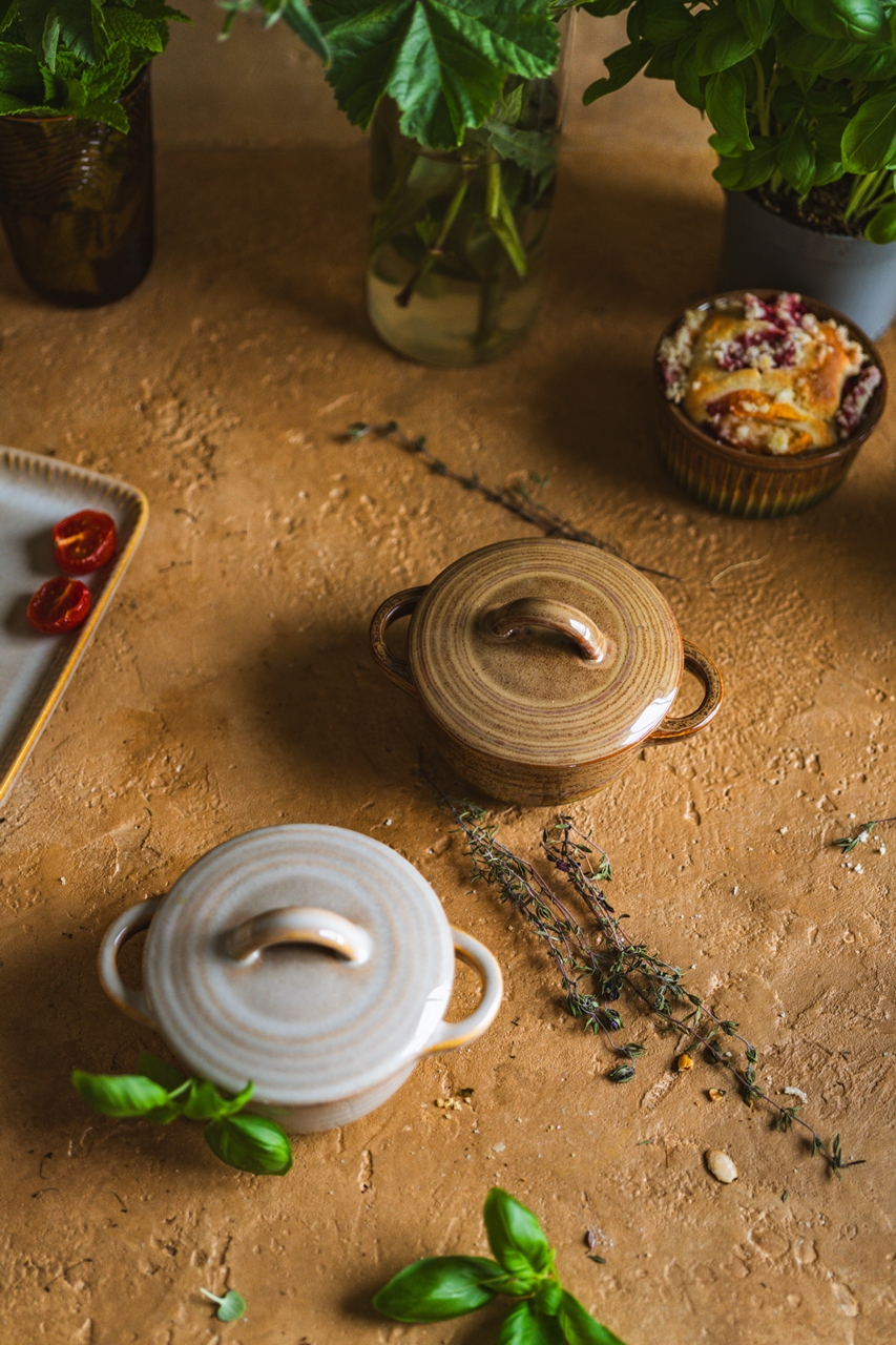 Ceramiczna linia OMBRES INSTA mała miska z przykry OMBRES INSTA line round small caserolle - obrazek 5