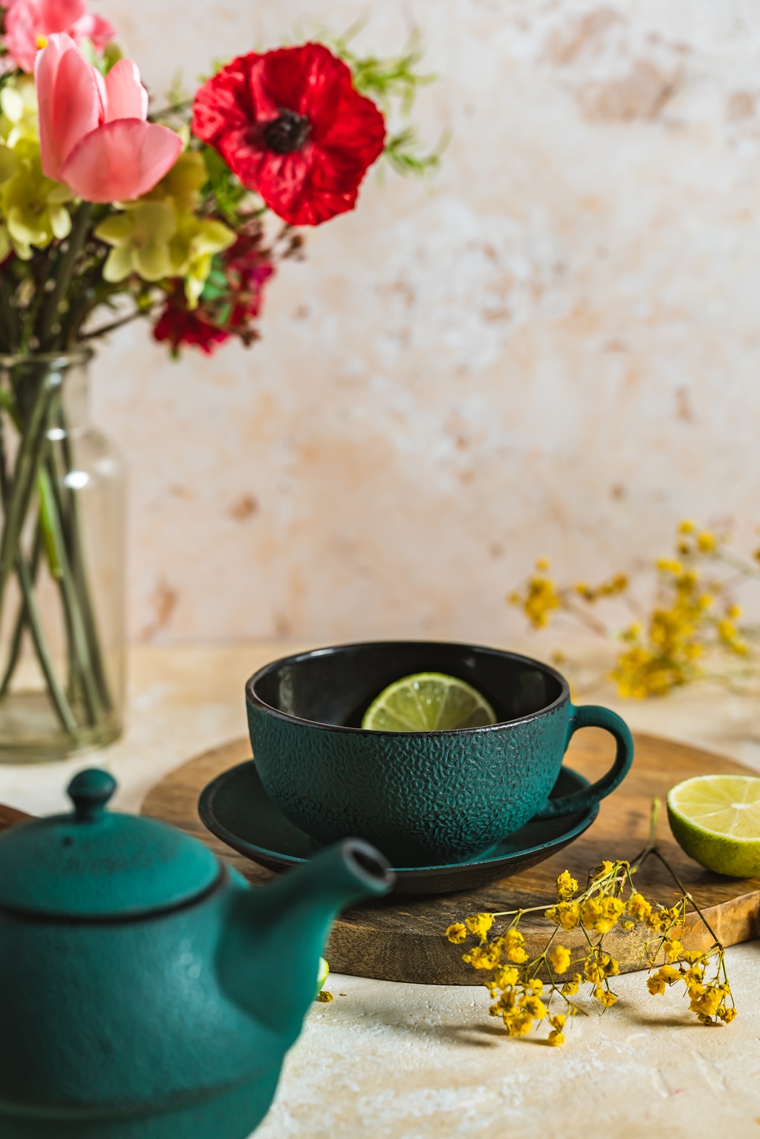 Żeliwny dzbanek i filiżanka TEA FOR ONE 0,4 l GIFT Cast iron TEA 4 ONE set 0,4l GIFT OLIVE - obrazek 3