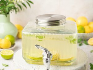 PARTY PASKI szklany słoik z kranikiem 3l do lodówk Glass fridge STRIPES jar with tap 3 l 23468654