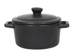 Porcelanowy półmisek do zapiek CZARNY mini okrągły Porcelain baking dish MINI BLACK o12x5 cm 24304322