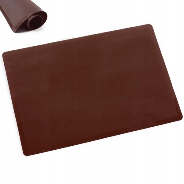 Silikonowa stolnica do wałkowania wyrabiania ciast Silicone dough board 50x40x0,1 750368 BROWN ONLY