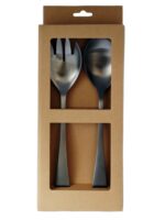 Stalowe sztućce zestaw do sałatek 2 el CZARNY Cutlery SALAD SPOON set 2 pcs BLACK
