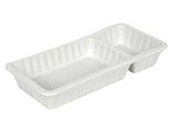 Porcelanowy półmisek na przękąski dwudzielny  Porcelain snack dish 20x9x3 cm 24303047