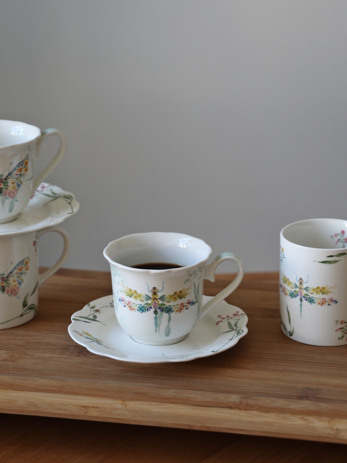 PAPILLON zestaw 2 filiżanek 220 ml ze spodkiem Ceramic PAPILLON set of 2 cups 220 ml with saucers - obrazek 5