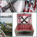 Kosz Piknikowy z wyposaż 4 os B/S  CZERWONA KRATA Picnicbasket 4 people BROWN/GREY 23369136 red mat.