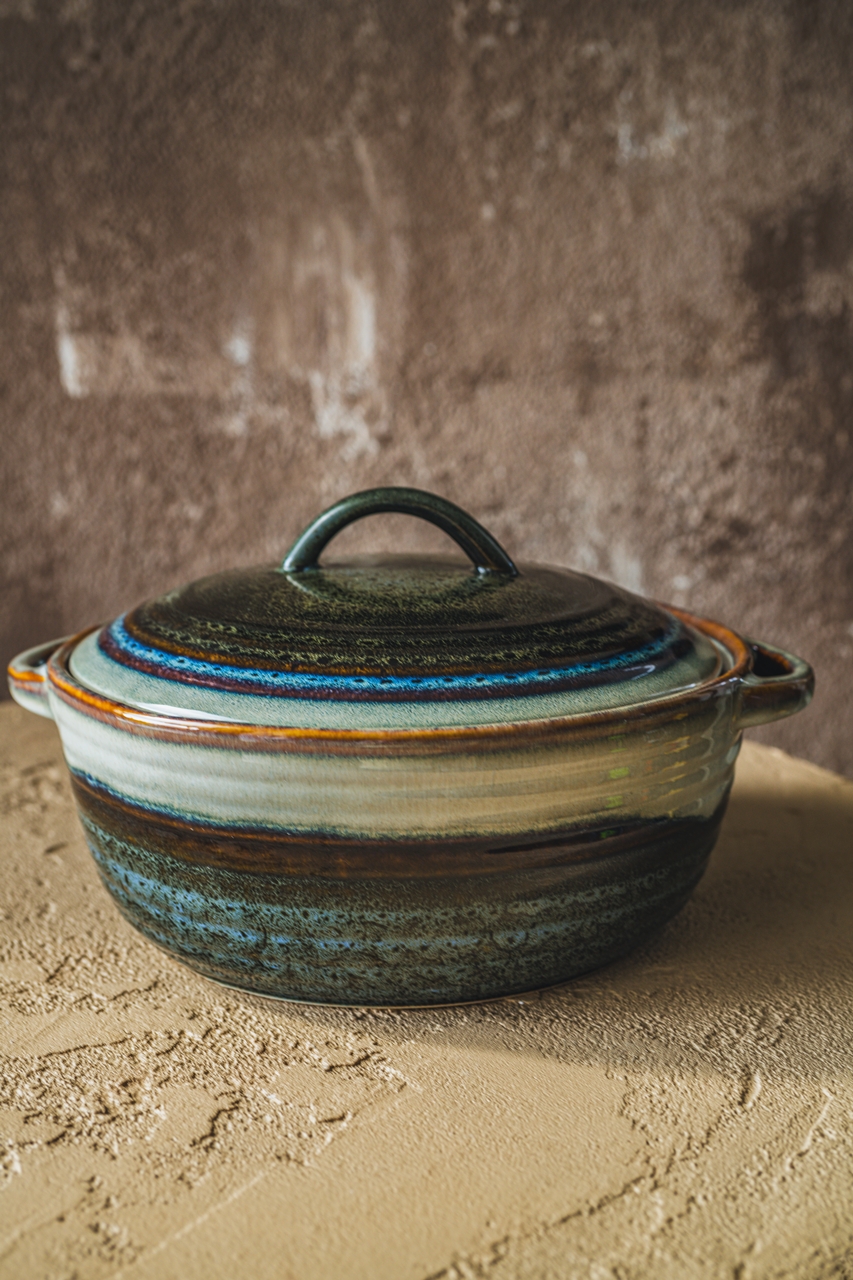 Ceramiczna linia OMBRES okrągła micha waza OMBRES line round caserolle vase - obrazek 4