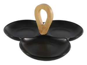 Porcelanowy połmisek do dipów CZARNY 24x23 cm Porcelain dip dish BLACK 24X23 24304402