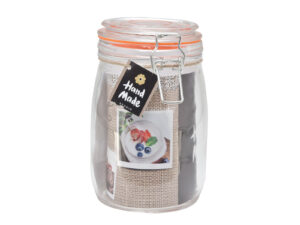 Szklany słoiczek z zamknięciem silikonowym 1000 ml Glass jar with silicone 1000 ml 23468186