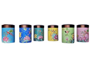 ORIENT zestaw 6 pojemników do herbaty 60 ml Porcelain ORIENT set of 6 tin tea carnisters 60 ml
