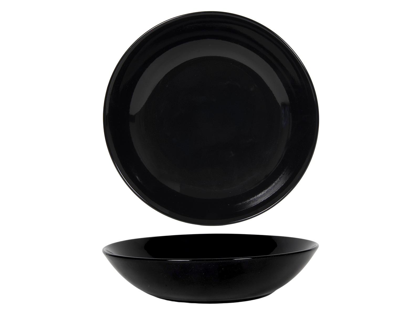Ceramiczna linia CZARNY POŁYSK talerz głęboki 20cm Ceramic GLOSSY BLACK line salad plate 24306521