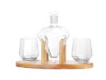 MPL Szklana karafka DIAMENT na stojaku z 2 szklank MPL Glass decanter DIAMOND set with 2 glasses
