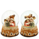 Zimowa kula śnieżna Święta Rodzina 6,8 x 6,8 x 8,8 Snow globe Holy Family brown base 2-asst 50 2075