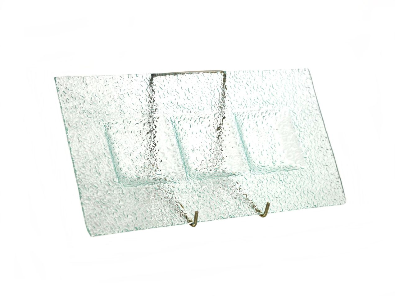 SZKLANY półmisek KROPLE prostokątny 3 dzielny 29,5 GLASS DROP dish rectangular 3 29,5x15 cm 23468966