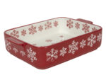 Ceramiczna linia ŚNIEZYNKA półmisek do zapiekania Ceramic SNOWFLAKE red baking dish 24302939