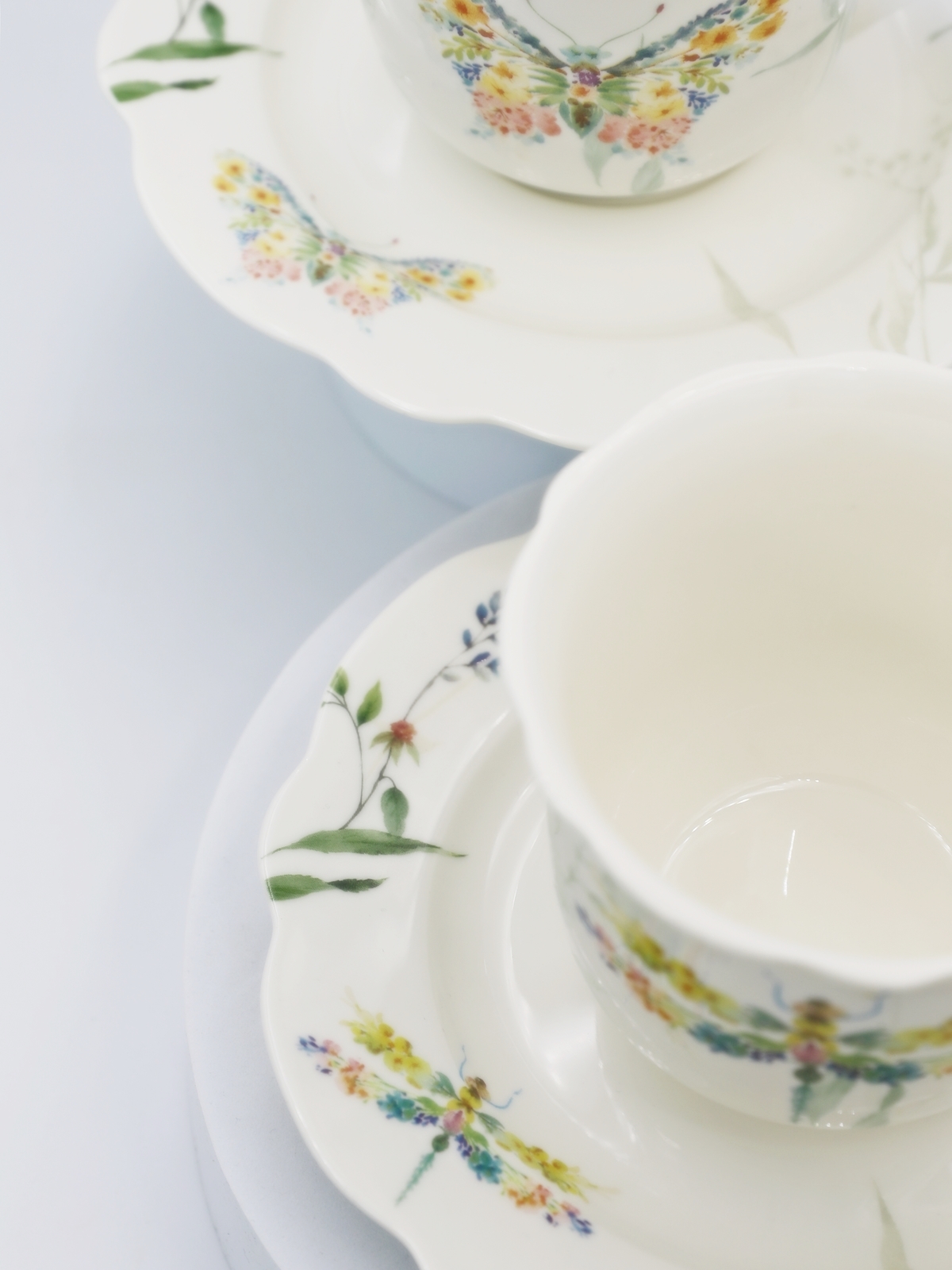 PAPILLON zestaw 2 filiżanek 220 ml ze spodkiem Ceramic PAPILLON set of 2 cups 220 ml with saucers - obrazek 3