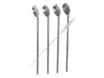 Stalowy zestaw 4 łyżek i słomek 2w1 do latte Stainless steel set 4 long spoon & straw 22082243