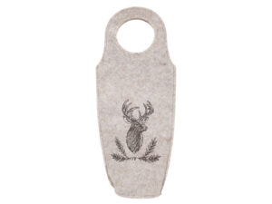 Filcowa torba na butelke wina 39x16 cm ŁOŚ beżowa Felt wine bottle bag 39x16 cm DEER beige 23099394