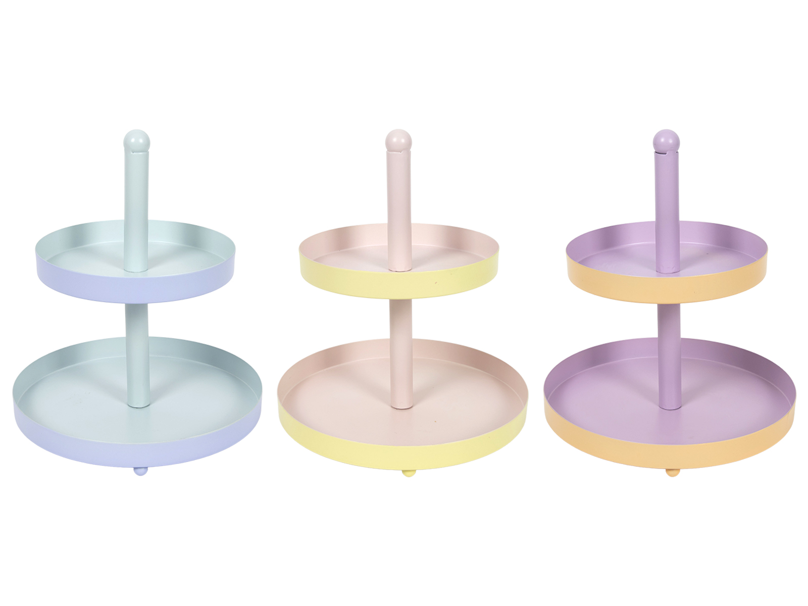 Stalowa seria etażerka 2 poziomy PASTEL NIEB RÓŻ F Steel serie etagere 2 layers PASTEL 3 MIX 24500419 - obrazek 4